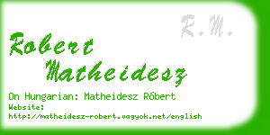 robert matheidesz business card